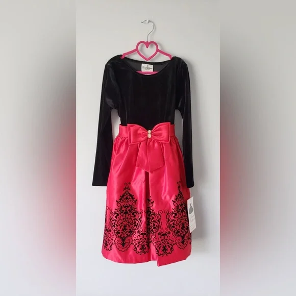 rare editions red velvet dress Rare Editions Velvet Dress Girls